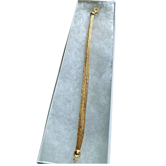 925 yellow gold-toned sterling silver three-chain bracelet - Picture 1 of 1